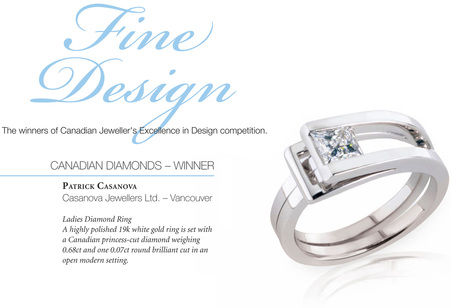 Casanova Jewellers, winner of Canadian Jeweller's Excellence in Design competition